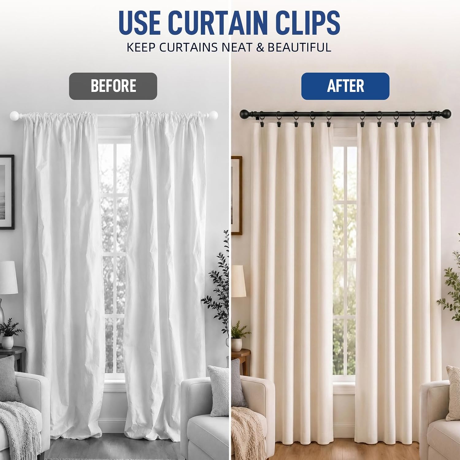 Detalle 2 de Lansian Curtain Rings, 304 Stainless Steel