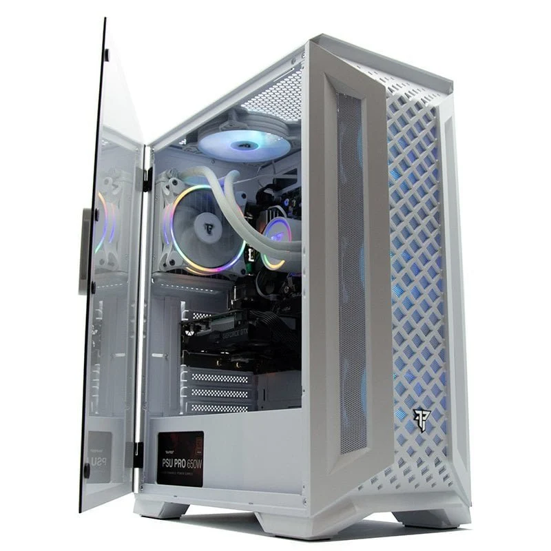 Detalle de Tempest Mirage RGB Mesh torre ATX blanca 🖥