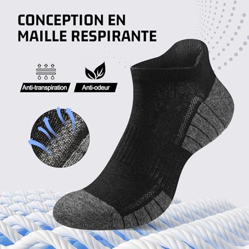 Thumbnail 2 de Effeet 10 Paires Chaussettes Basses Homme Femme – Coton Respirant, Antidérapantes, Sport Unisexe