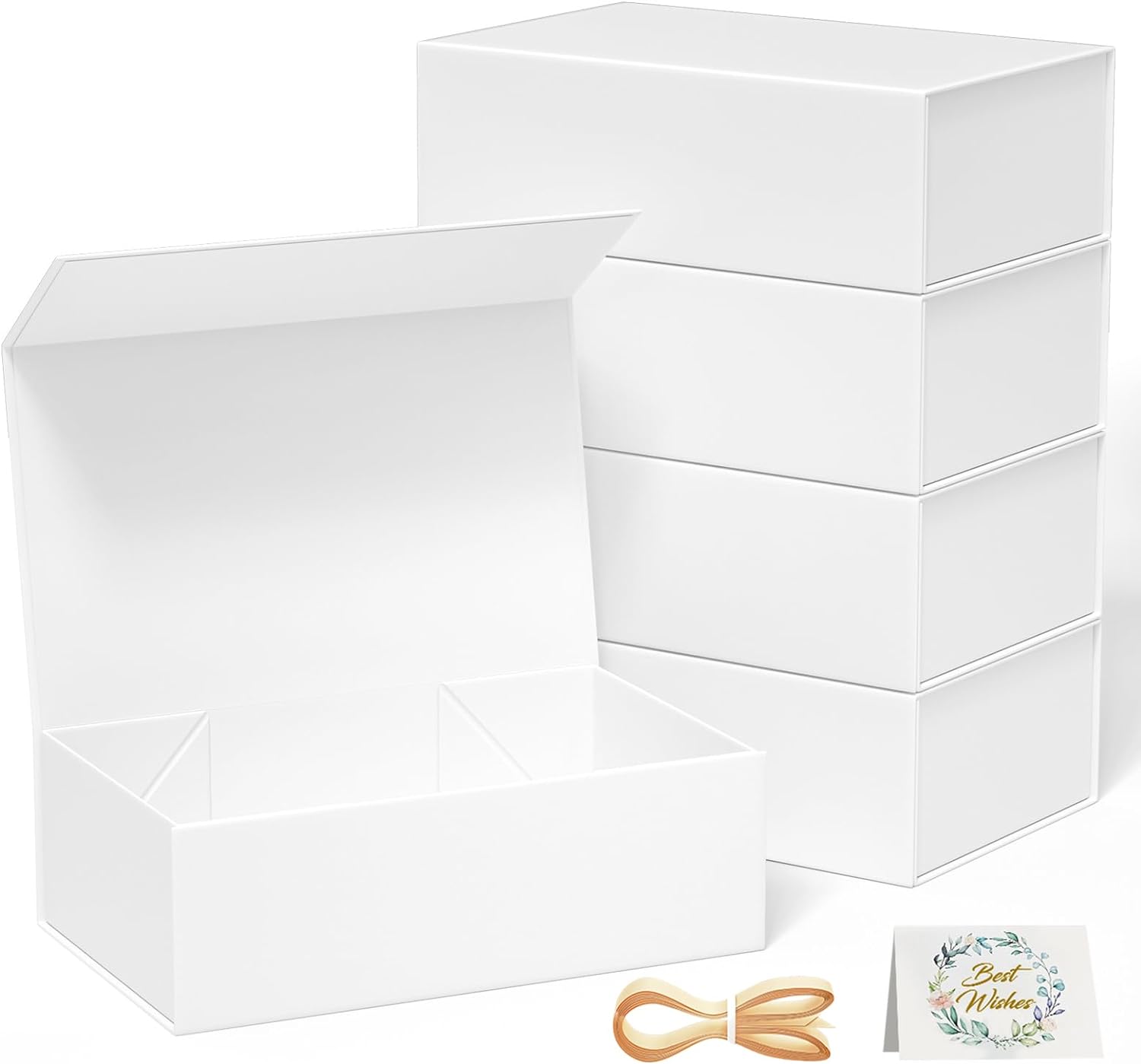 Detalle de RYDDOY 5 Pack White Gift Box with Magnetic Closure (9.5x6x3 in interior)