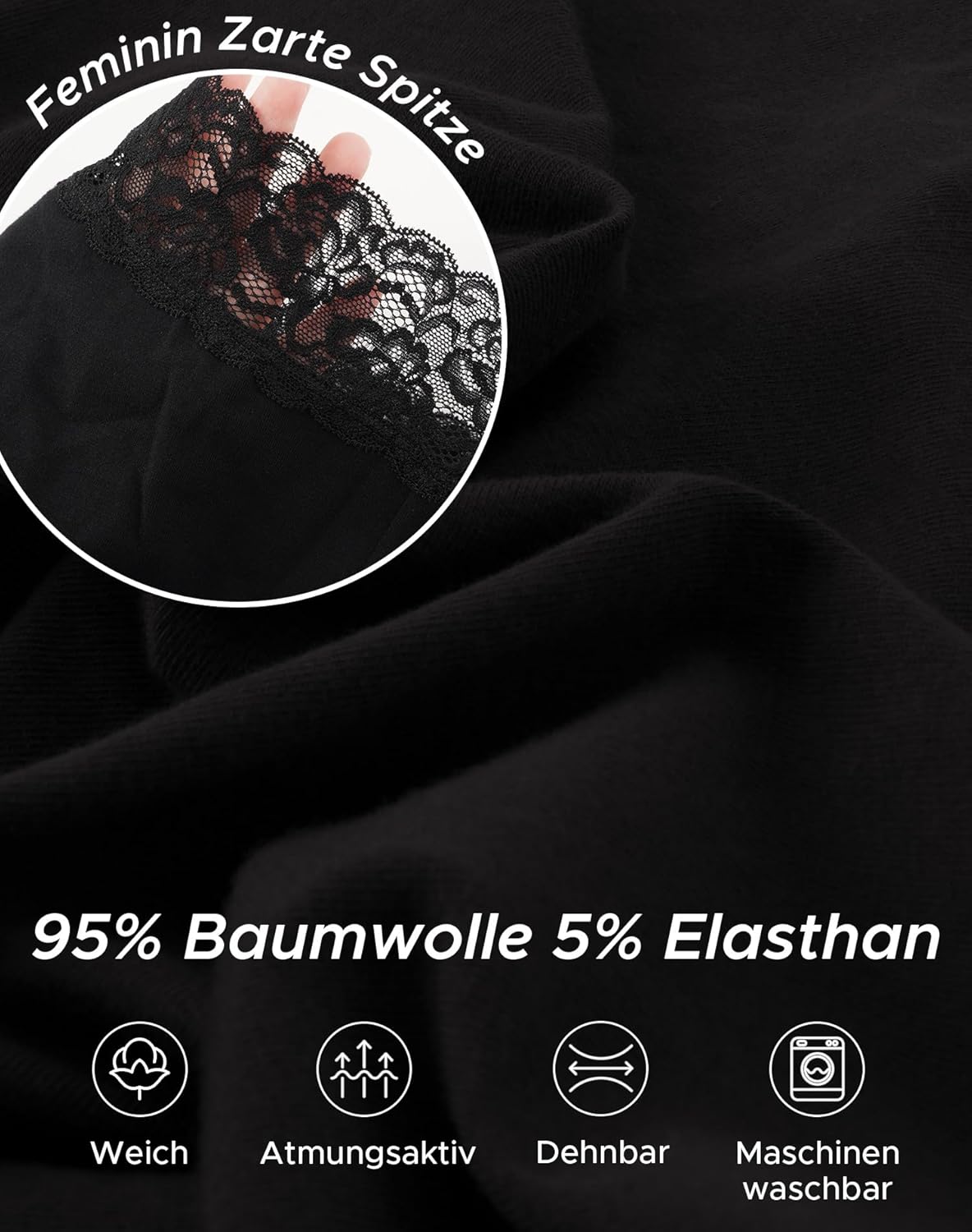 Thumbnail 4 de INNERSY Damen Boxershorts aus Baumwolle mit Spitze – 3er Pack