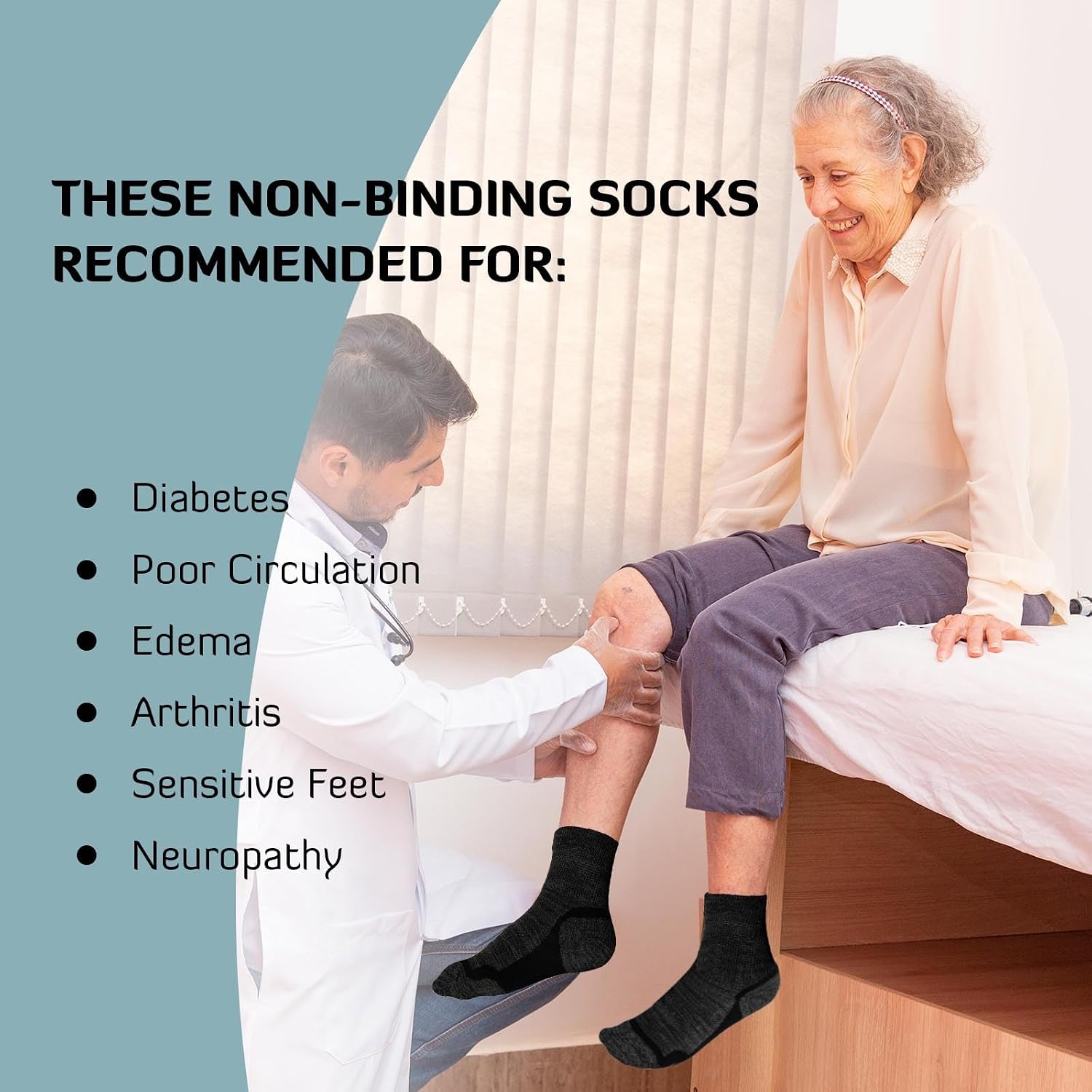 Thumbnail 6 de LOFIR Bamboo Diabetic Socks – Extra Wide Non-Elastic Seamless Ankle Socks (Size 6–11, 5 Pairs)