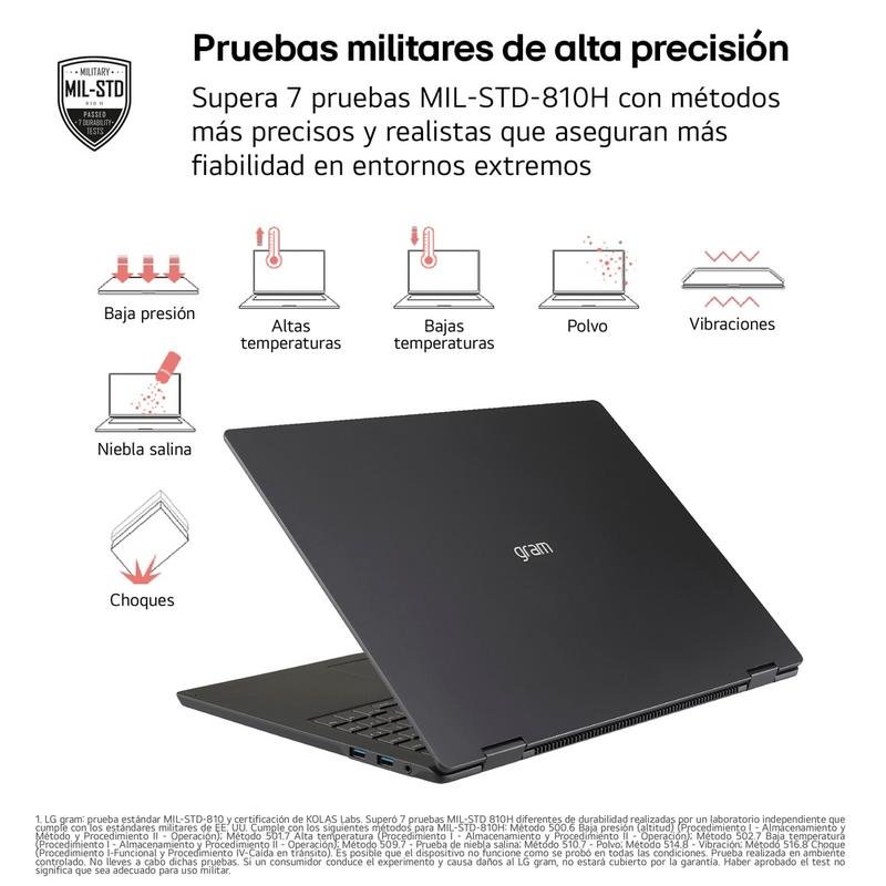 Detalle de LG Gram 16Z90S 16" con Intel Core Ultra 7 155H, 32 GB RAM, 512 GB SSD y Arc Graphics — sin sistema operativo
