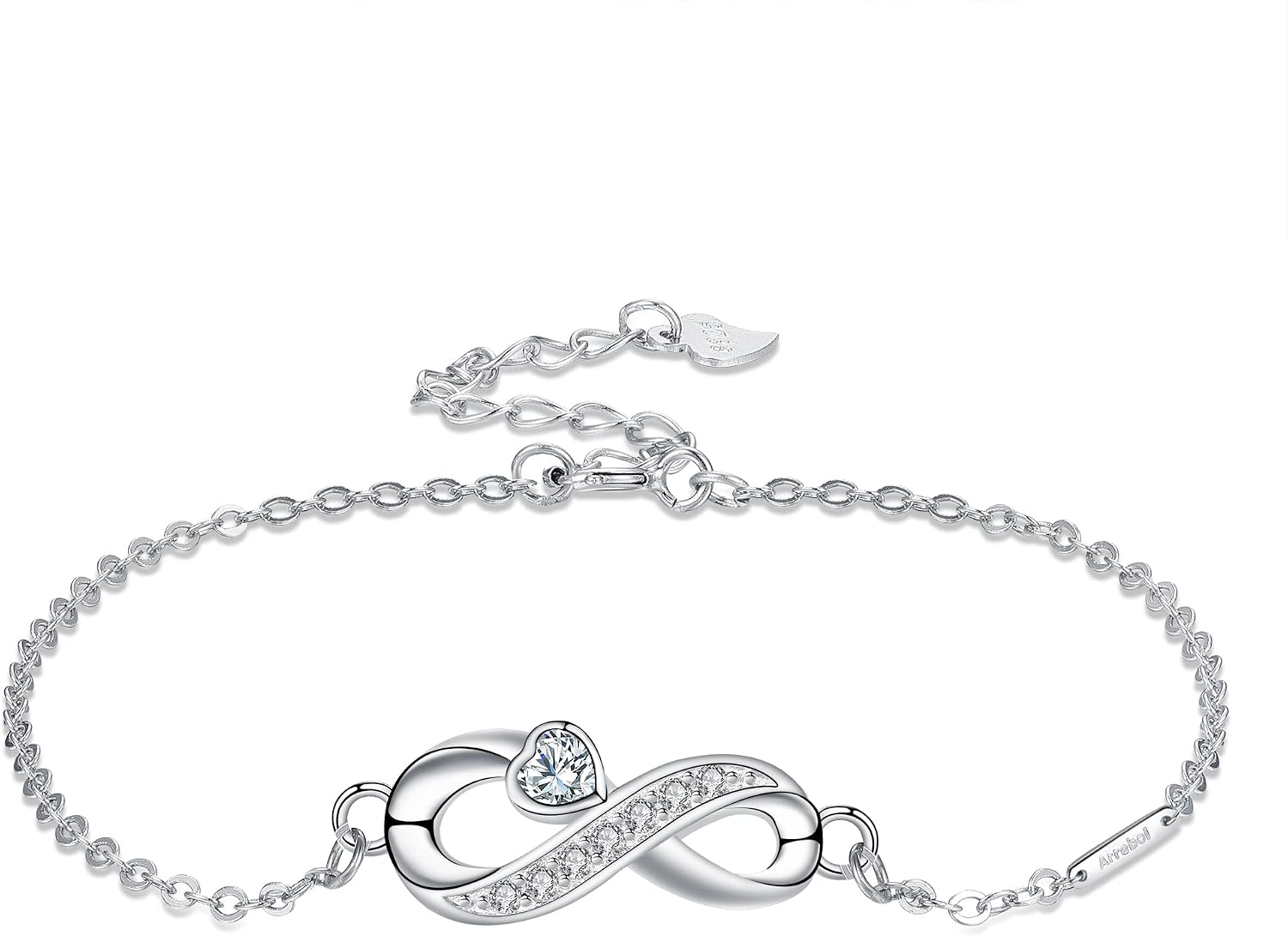 Detalle de Arrebol Unendlichkeit Armband Damen 925 Sterling SILBER Infinity Armband