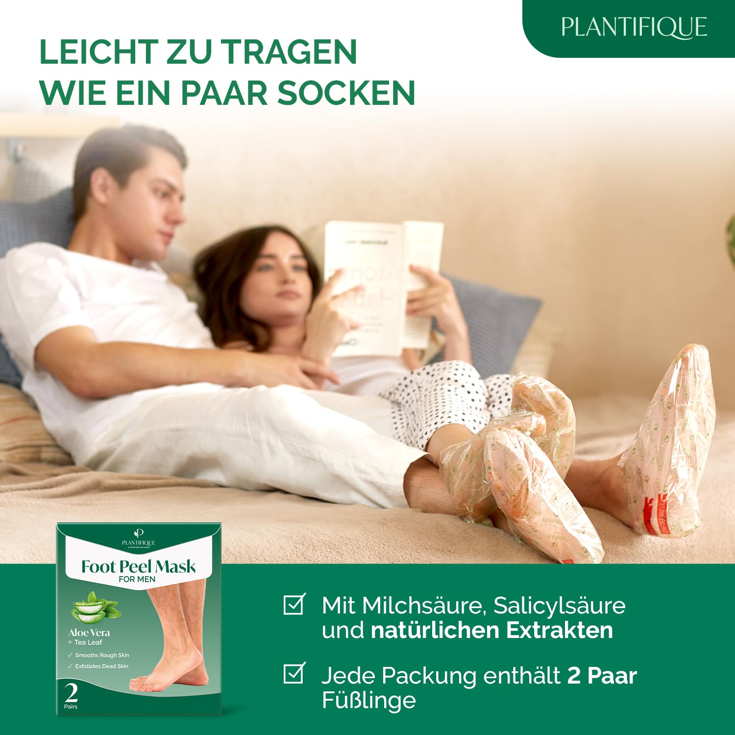 Thumbnail 4 de Plantifique Fußmaske: 2 Paar Hornhaut-Socken (Hornhautentferner) für Männer
