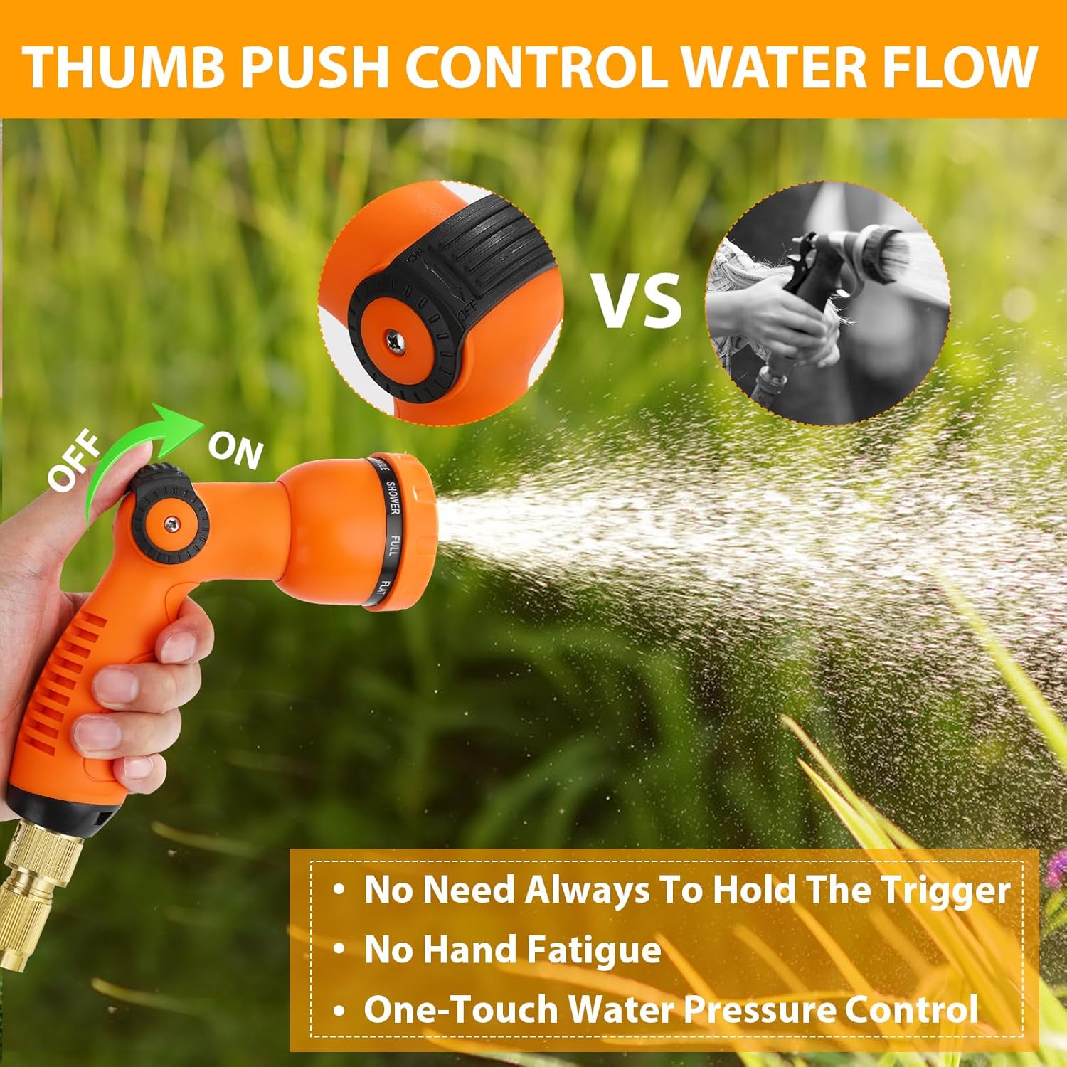 Thumbnail 5 de 2 Pack Hose Pipe Spray Gun: 10-Pattern Garden Nozzles with Thumb Control