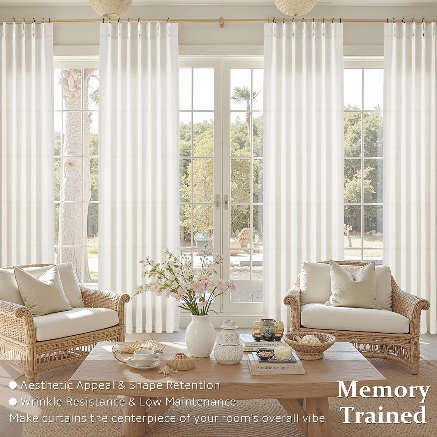 Thumbnail 3 de Nanspring Linen Curtains, 105 Inches Long