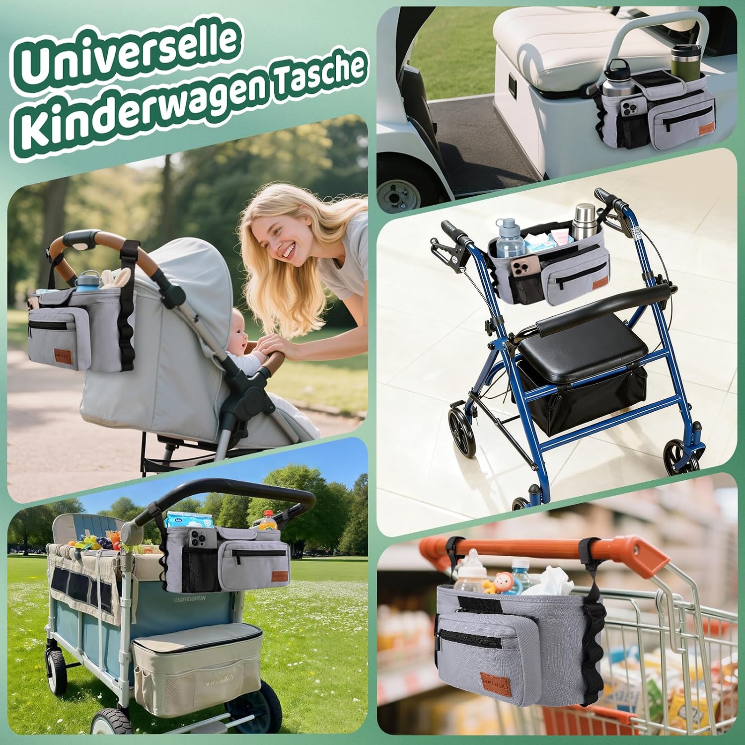 Thumbnail 6 de Guiseapue Universal Kinderwagen-Organizer – Getränkehalter, Becherhalter und großzügige Aufbewahrung für unterwegs