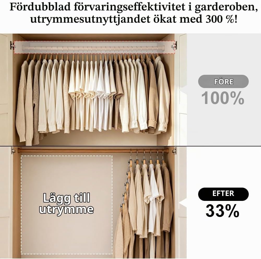 Detalle de Ainiv 20 rymdbesparande galgkrokar i svart ABS, upp till 2,5 kg per krok