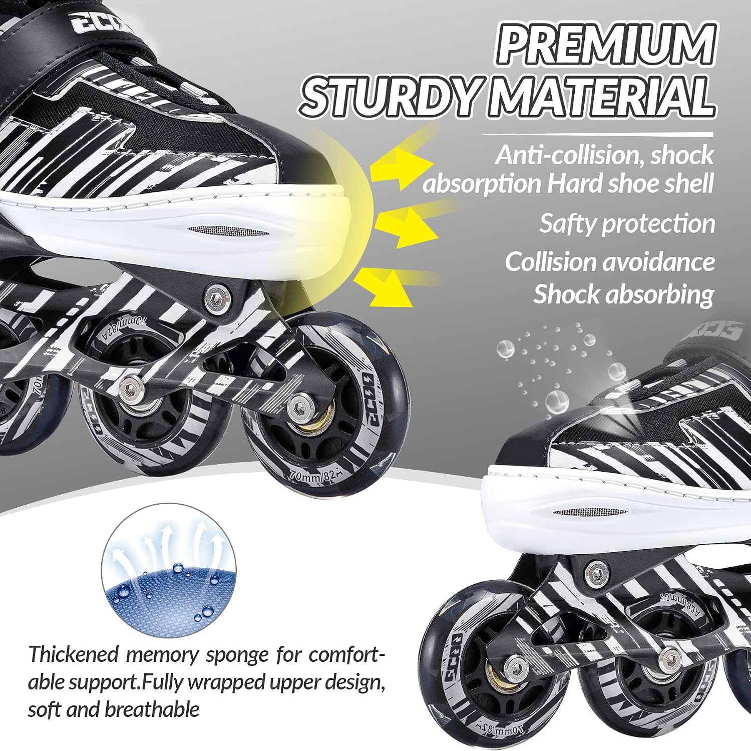 Detalle 2 de ECOO Kids' Adjustable Inline Skates