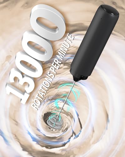 Thumbnail 1 de CIRCLE JOY Rechargeable Milk Frother Handheld with Dual Coil Whisk Head — Black