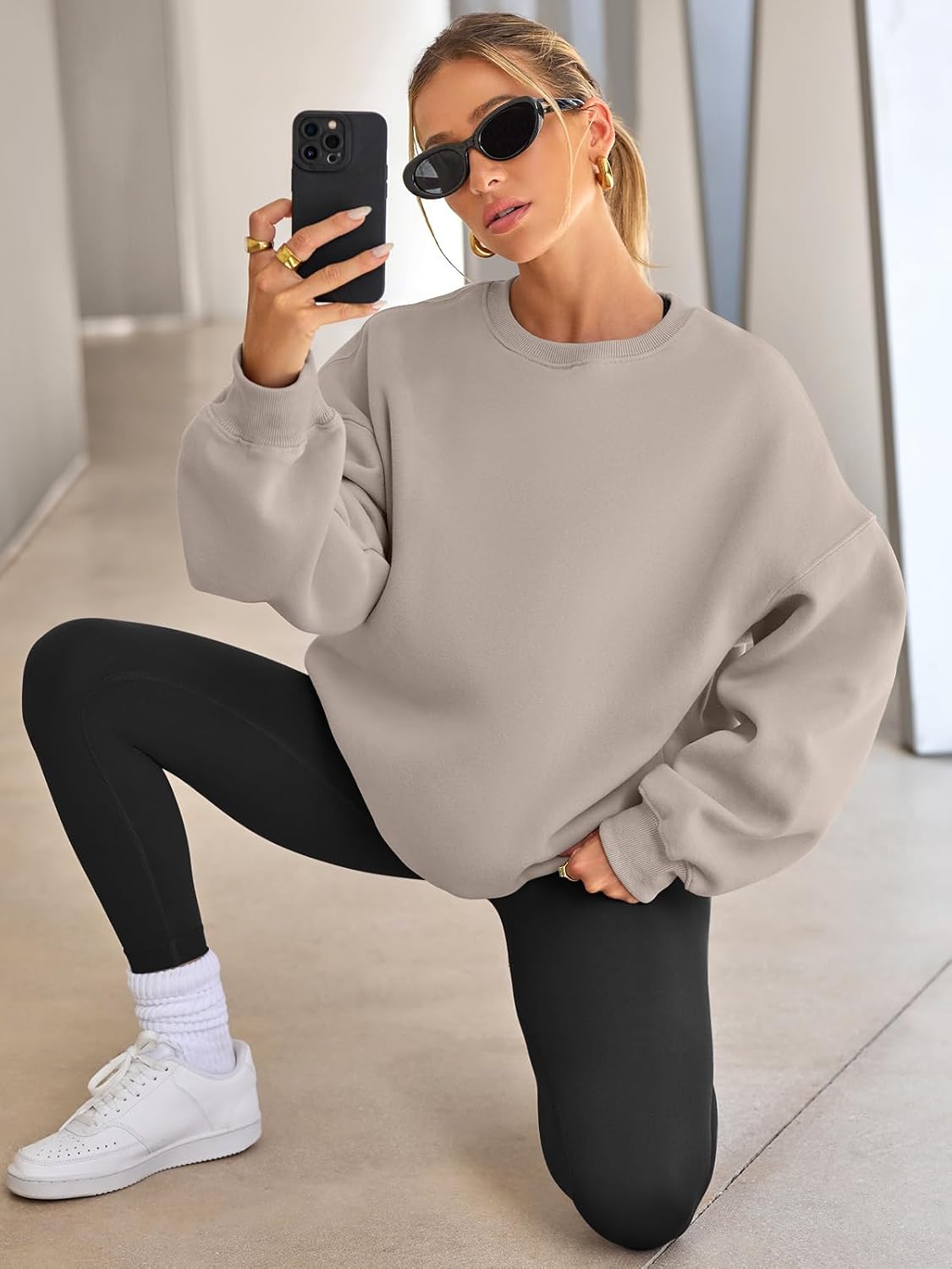Thumbnail 2 de EFAN Women's Oversized Sweatshirts Hoodies 50/50 Cotton-Polyester