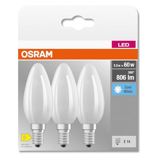 Detalle de Osram Star Filament-Lampe für E14-Sockel – mattes Glas, 4000K, 806 Lumen, 3er-Pack
