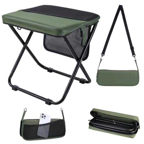 Detalle de Klapphocker Faltbar für Camping von TranRantic – 33×27×32 cm, 0,68 kg, 120 kg Traglast