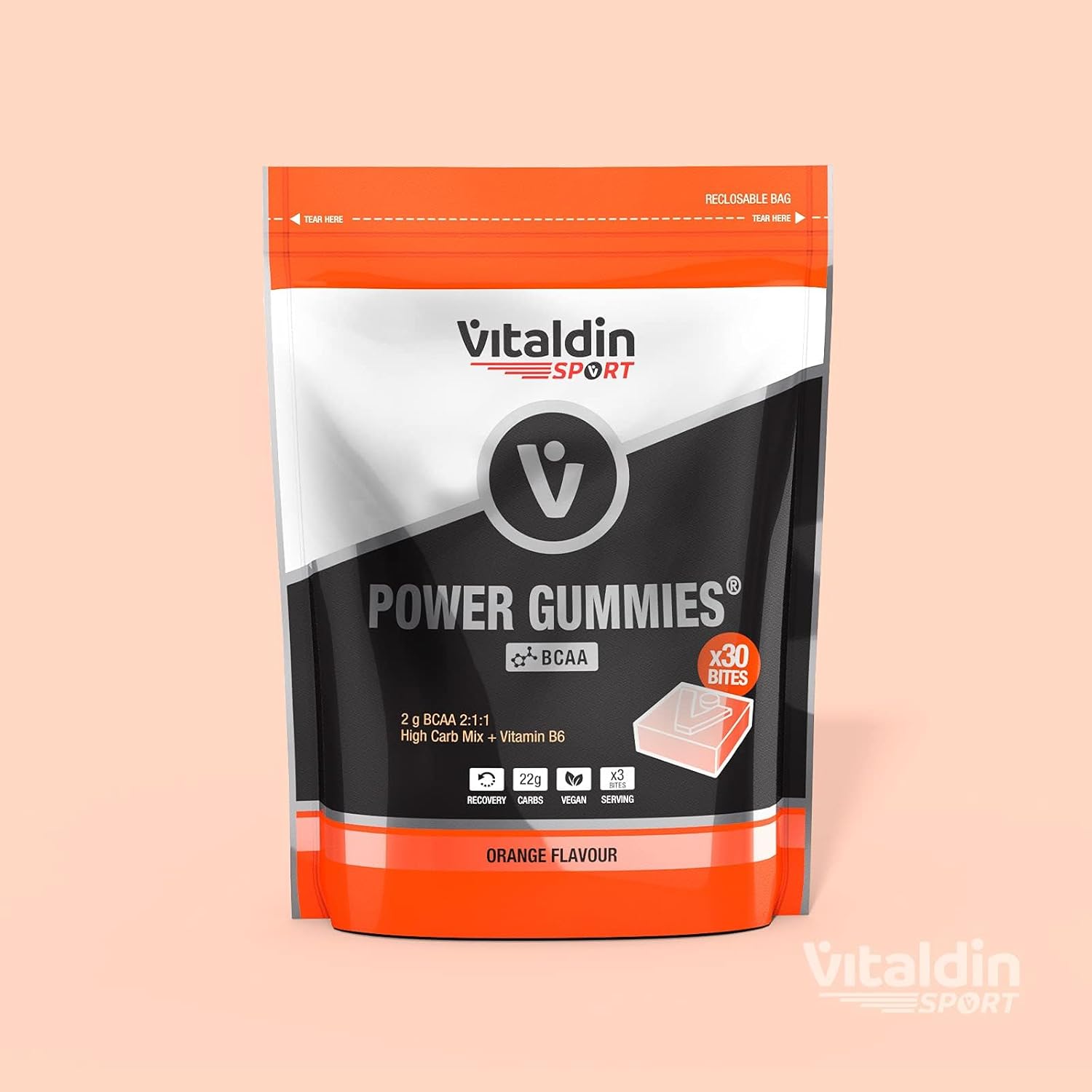 Detalle 2 de VITALDIN SPORT Power Gummies BCAA – protezione e recupero muscolare in formato bite vegano (30 caramelle che cambiano la corsa agli allenamenti)
