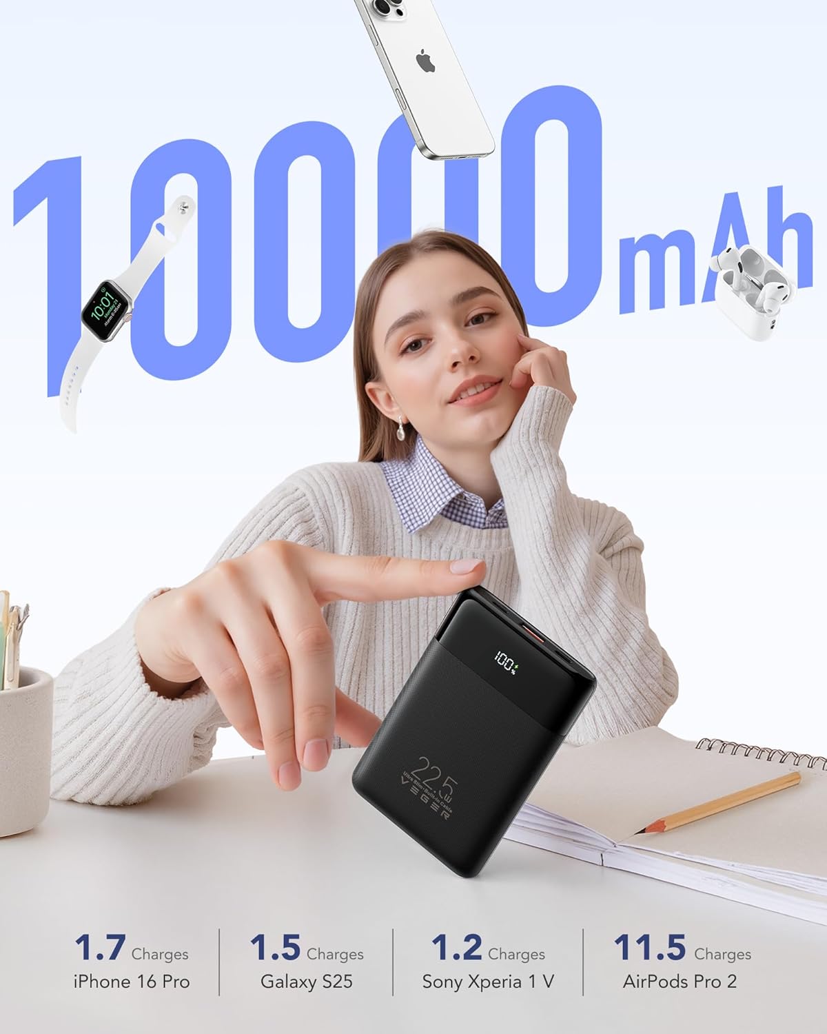 Thumbnail 5 de VEGER Portable Charger with Built-in Cables