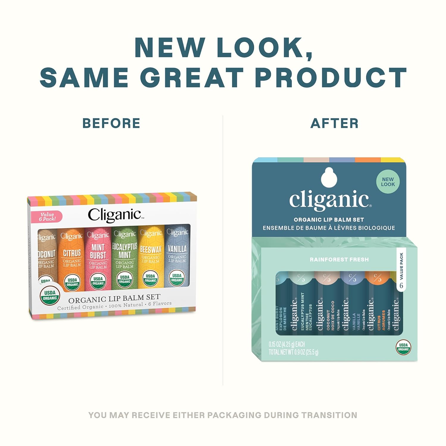 Detalle 2 de Cliganic Organic Lip Balm Set (4 Packs of 6 Tubes) – 24 Tubes of 100% Natural Moisturizer