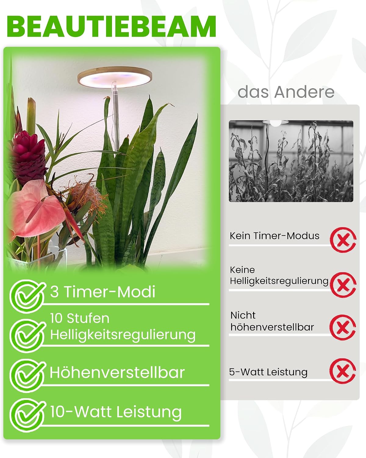 Thumbnail 4 de beautiebeam Wachstumslampe LED Full Spectrum 155cm