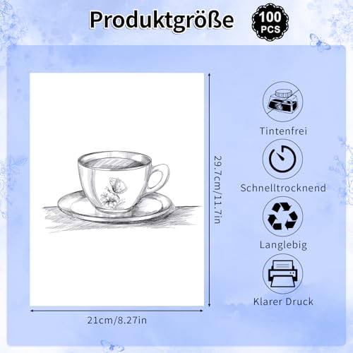 Detalle 2 de Yoosso carta termica A4, 100 fogli per stampanti termiche, 210 × 297 mm