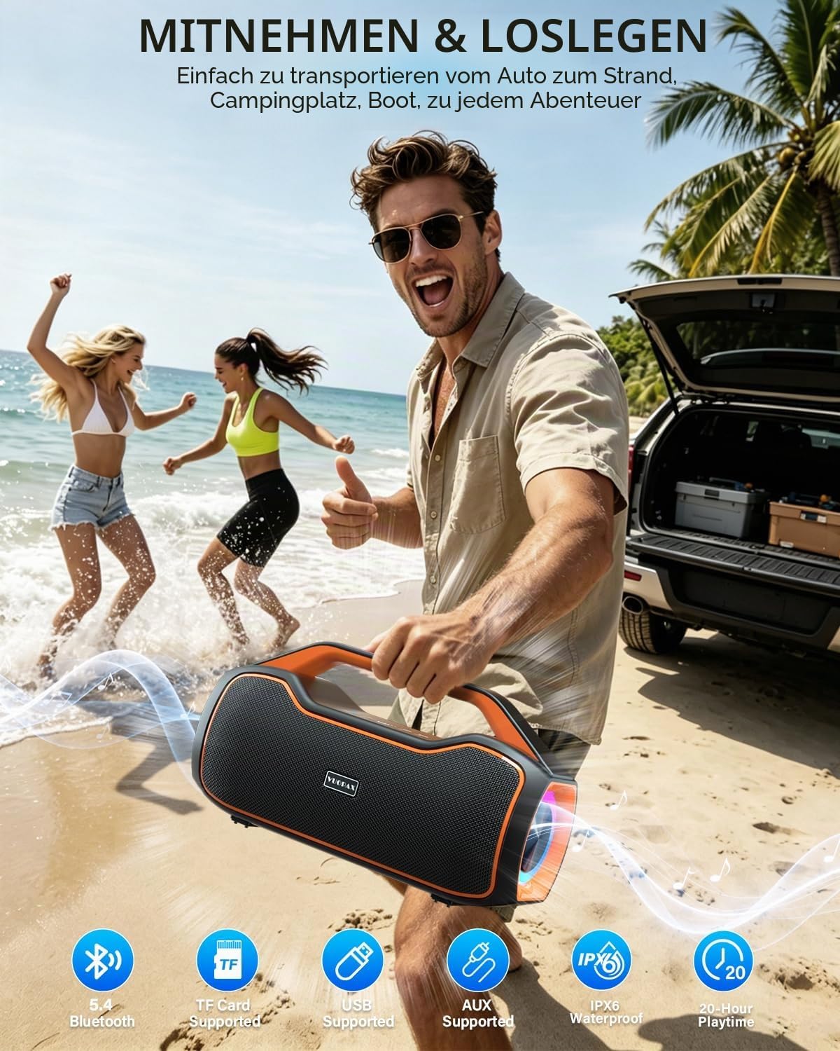 Thumbnail 6 de Bluetooth Tragbarer Lautsprecher mit 120 W Spitzenleistung – Outdoor DSP-Sound, IP65, 2x Subwoofer, TWS & RGB
