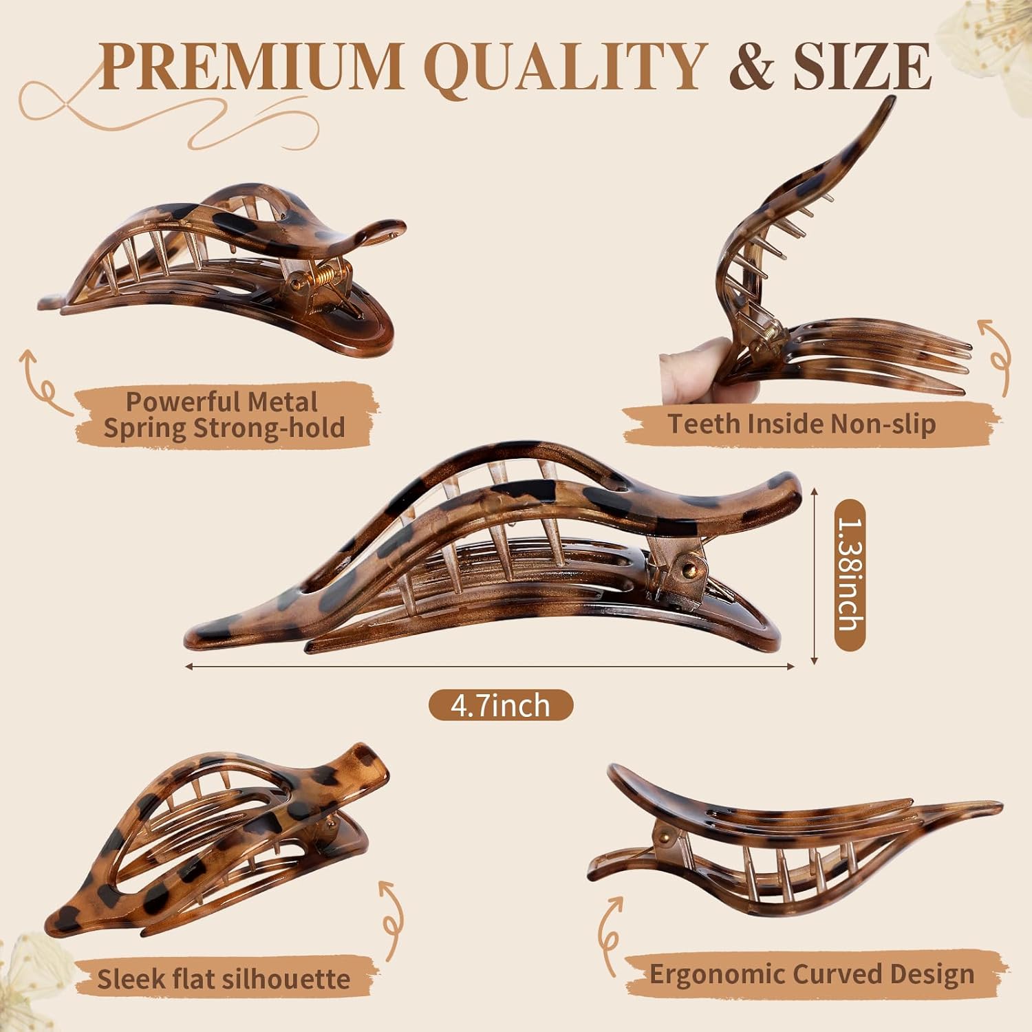 Detalle de Sisiaipu Flat Hair Clips, 10-Pack