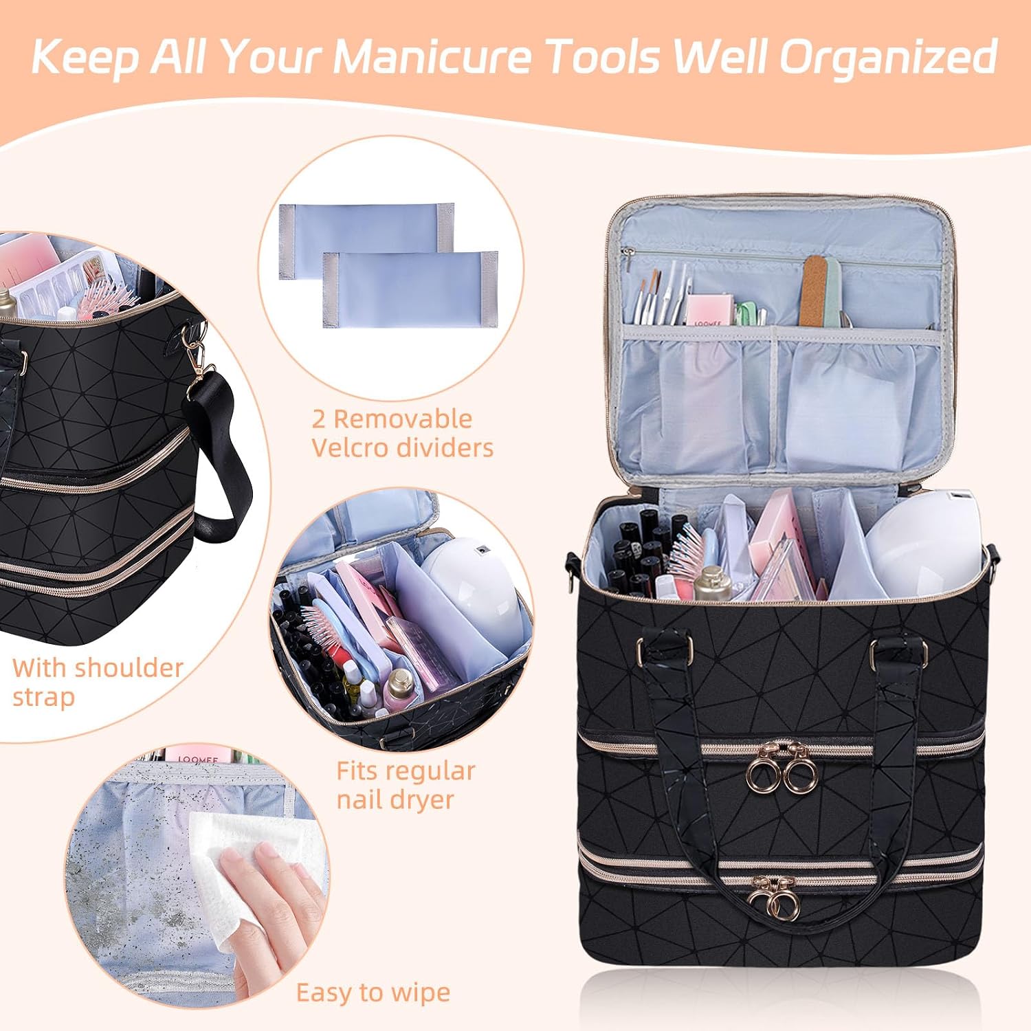 Detalle 2 de Nail Polish Organizer Case 84 Bottles