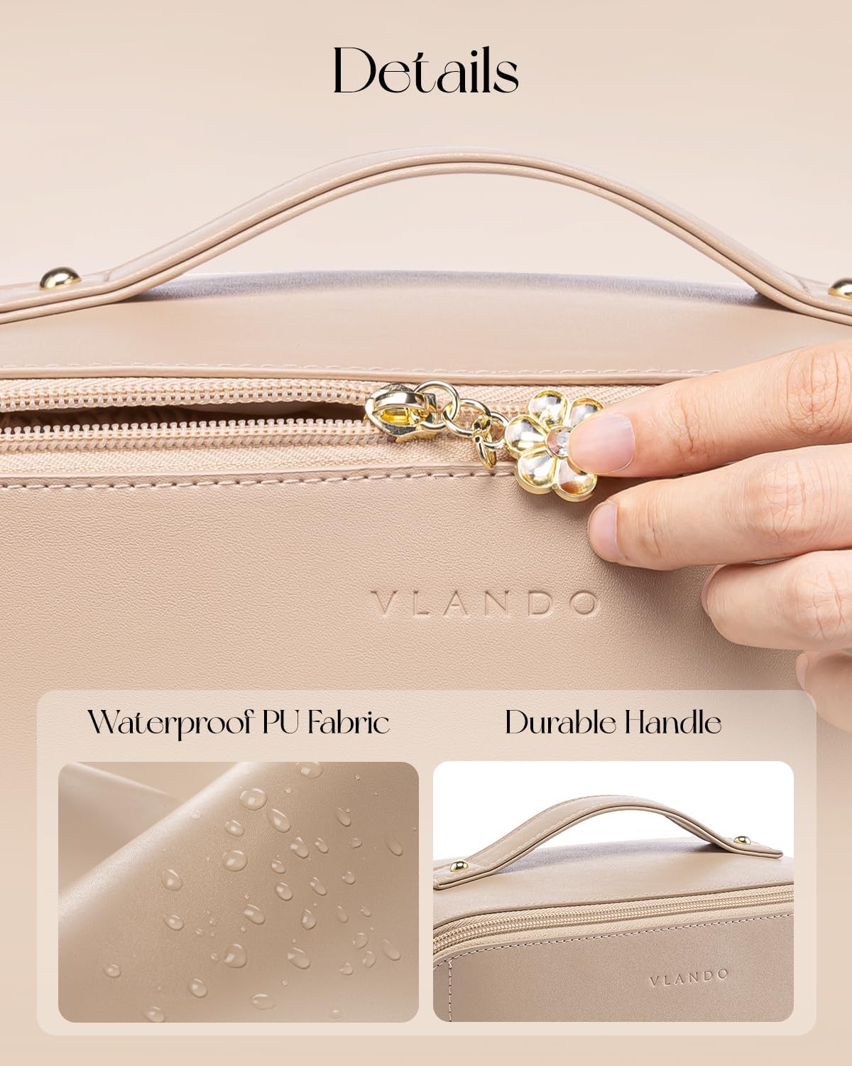 Thumbnail 3 de VLANDO Travel Makeup Bag in Toffee