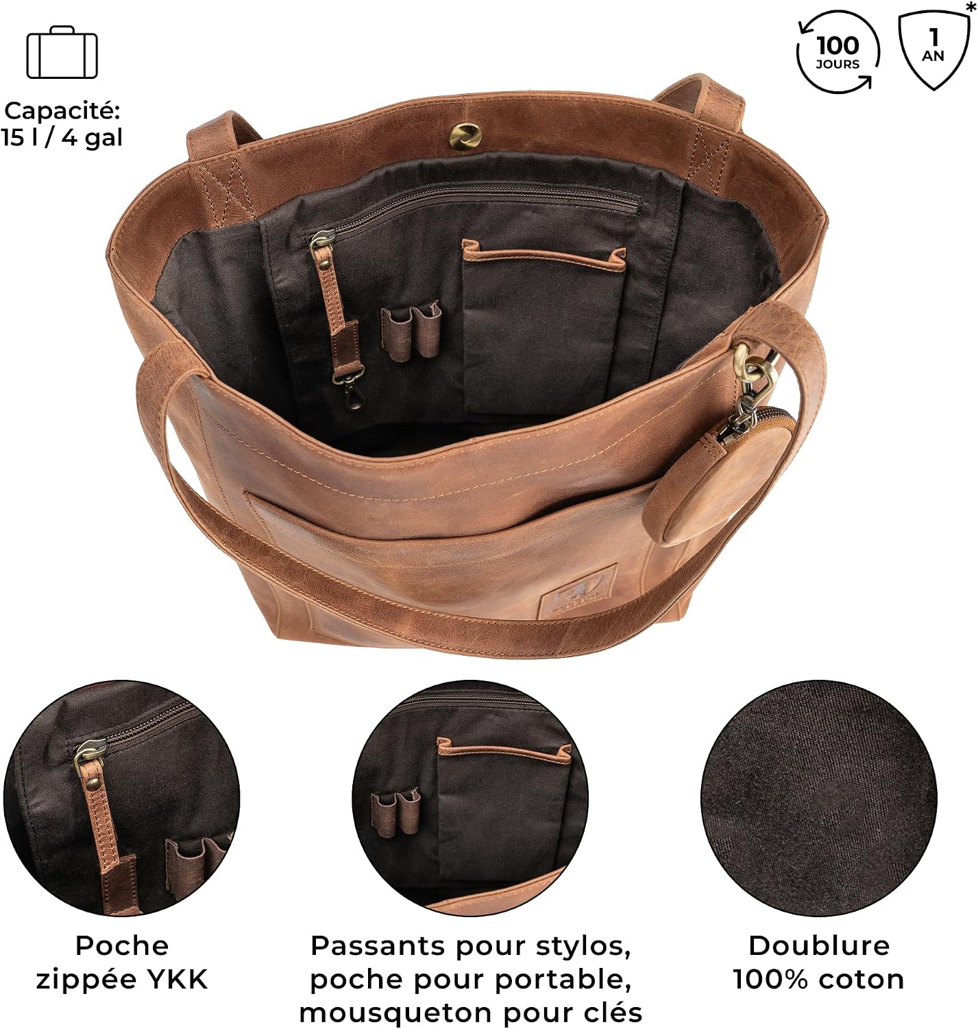 Detalle de Berliner Bags Seville Grand Sac Cabas 35×40×11 cm