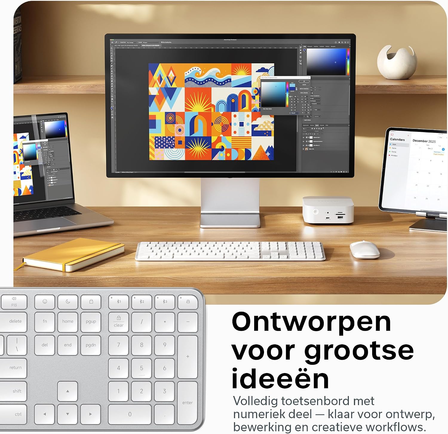 Thumbnail 4 de SATECHI Slim EX3 draadloos toetsenbord met numeriek blok, US QWERTY en USB-C