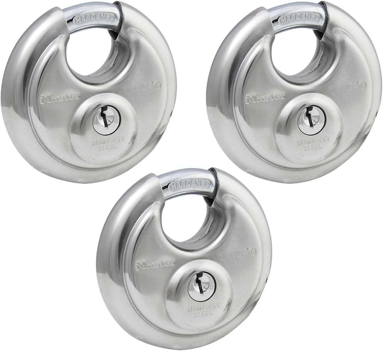 Master Lock 40TRI – 3 cadenas à disque 7,5 cm ⌚