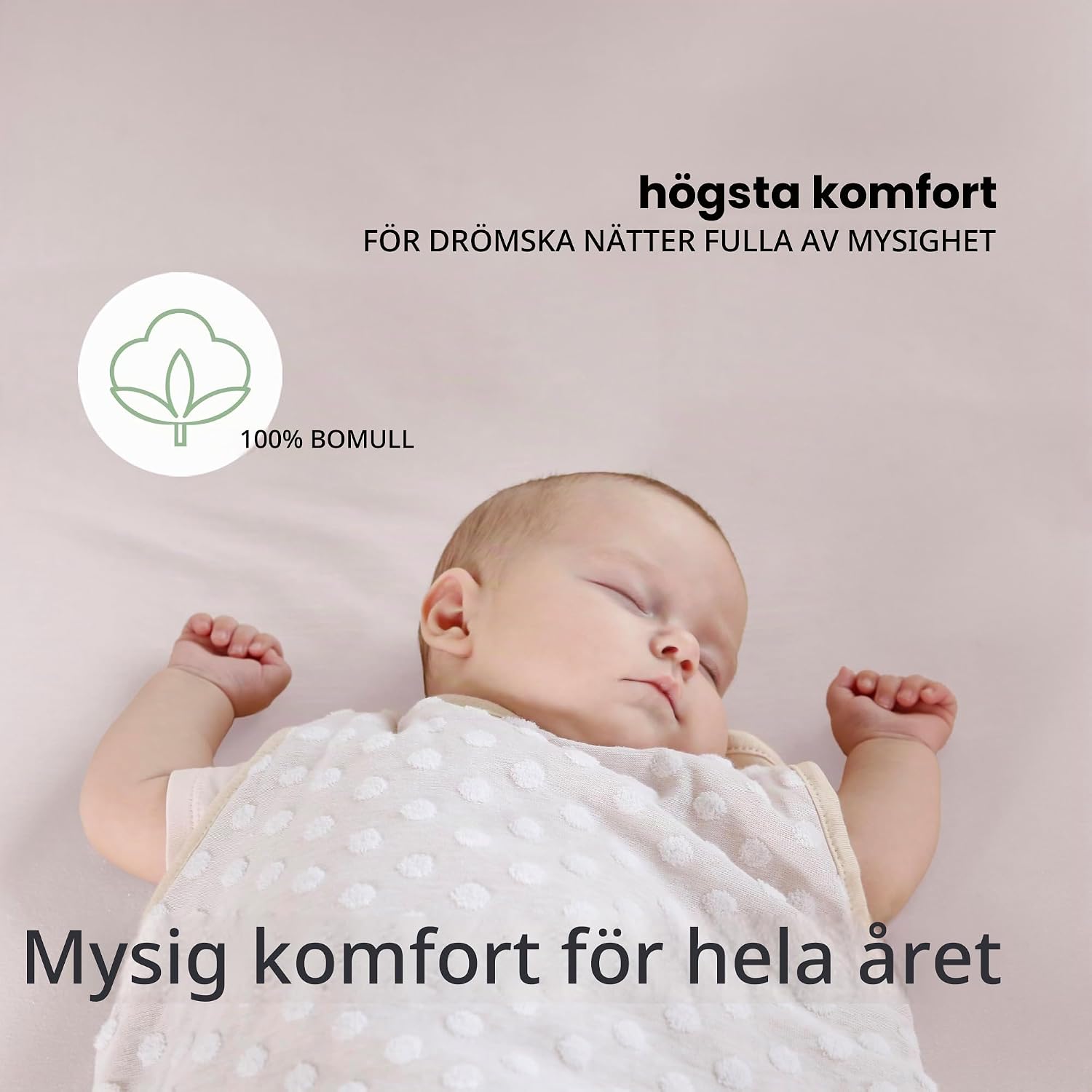 Detalle 2 de roba Lil Planet resårlakan för spjälsäng, ekologisk bomull, rosa/mauve