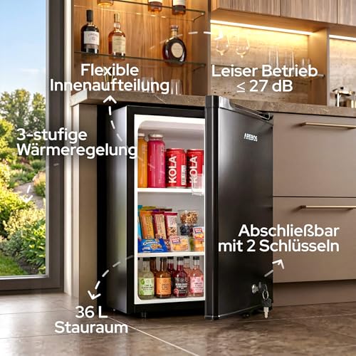 Detalle 2 de Arebos Mini Kühlschrank 40 L – leise, kompakt und flexibel einsetzbar