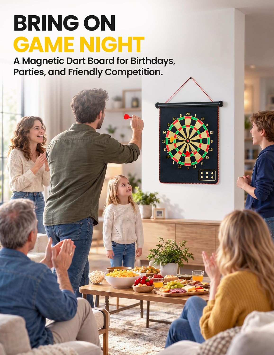 Thumbnail 6 de BATURU RBE10036 Magnetic Dart Board, Double-Sided Game for Kids and Families