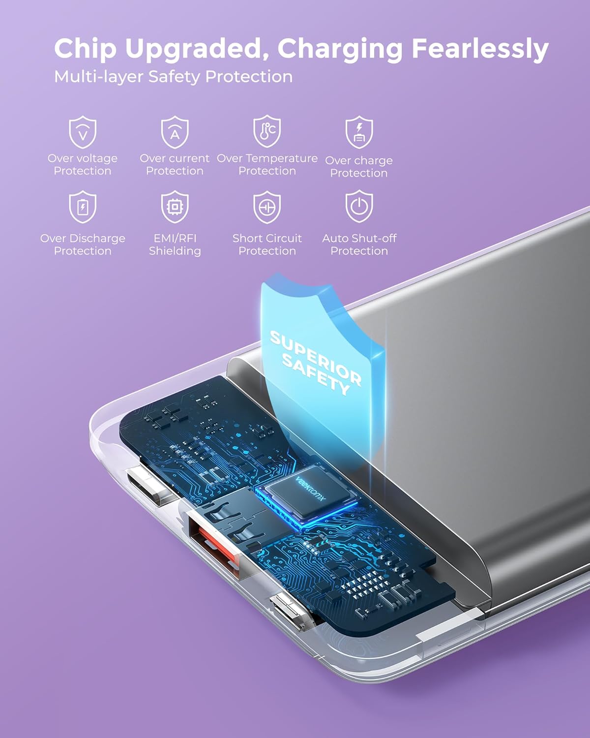 Thumbnail 6 de VEEKTOMX 10000mAh Power Bank with PD 3.0 & QC 3.0 — Compact 22.5W Fast Charging