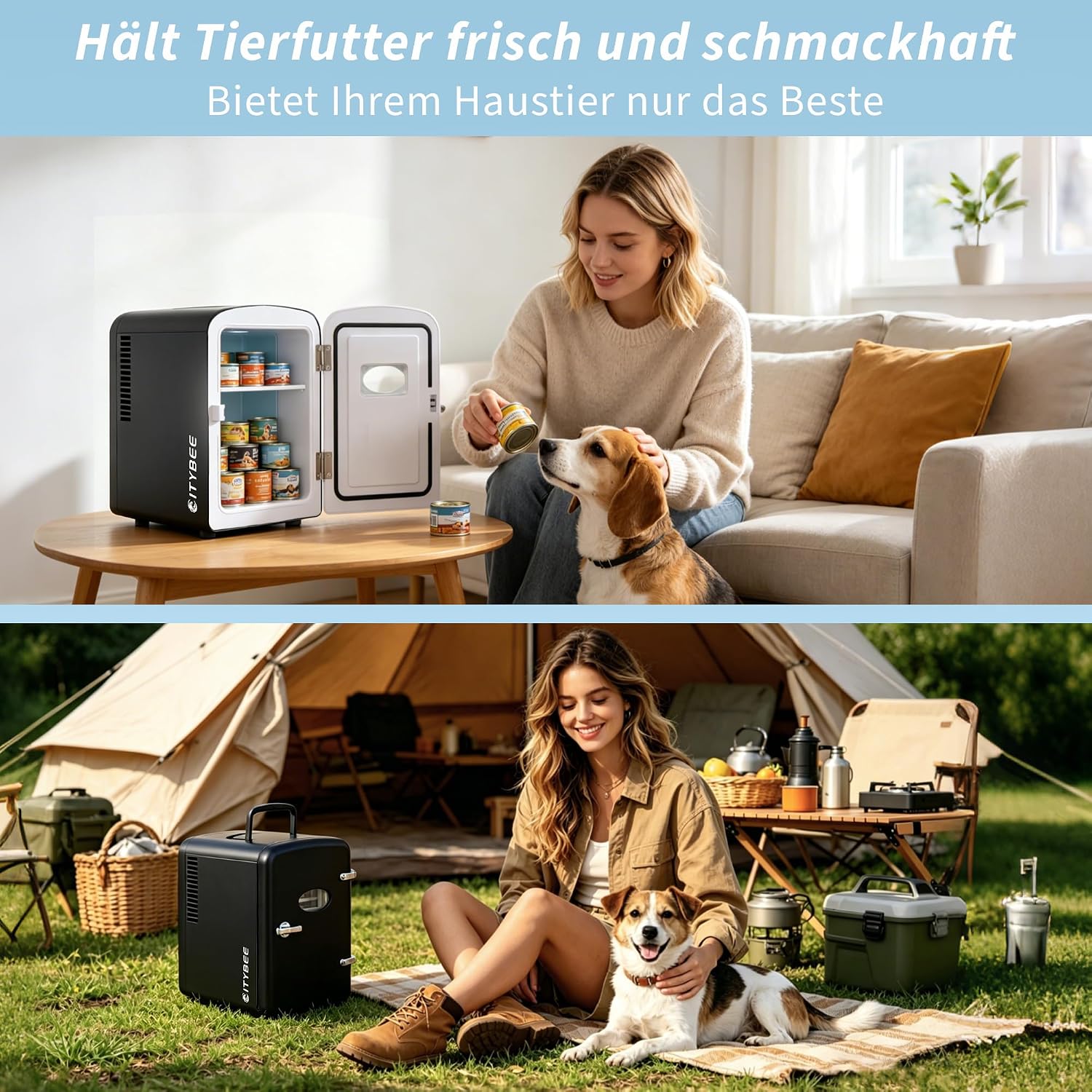 Detalle de Citybee Mini Kühlschrank – 4L Kompakt mit Kühl- und Heizfunktion