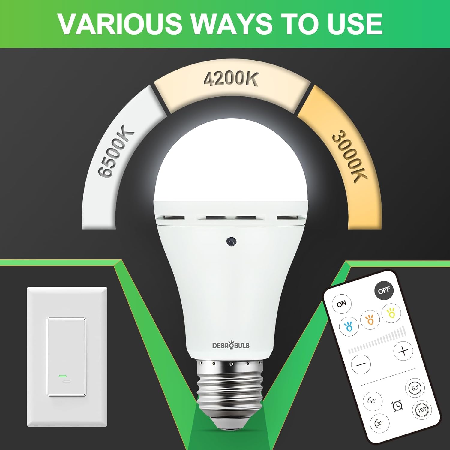 Thumbnail 3 de DEBAOBULB Omni Rechargeable Bulbs 24h