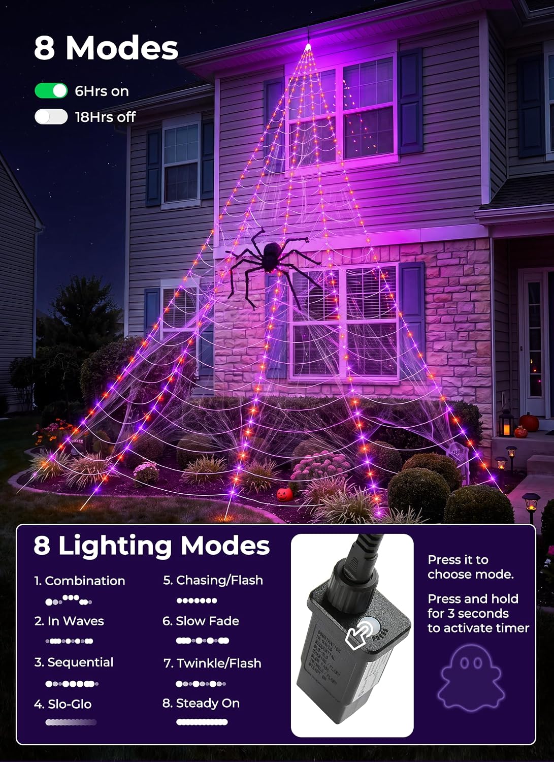 Detalle 2 de Brightown Spider Web Lights, 255 LEDs