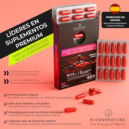 Thumbnail 5 de BioEnergyzed Testosterona Hombre con Maca Negra 10:1 2300 mg — Energía, Rendimiento y Fuerza natural (60 cápsulas)