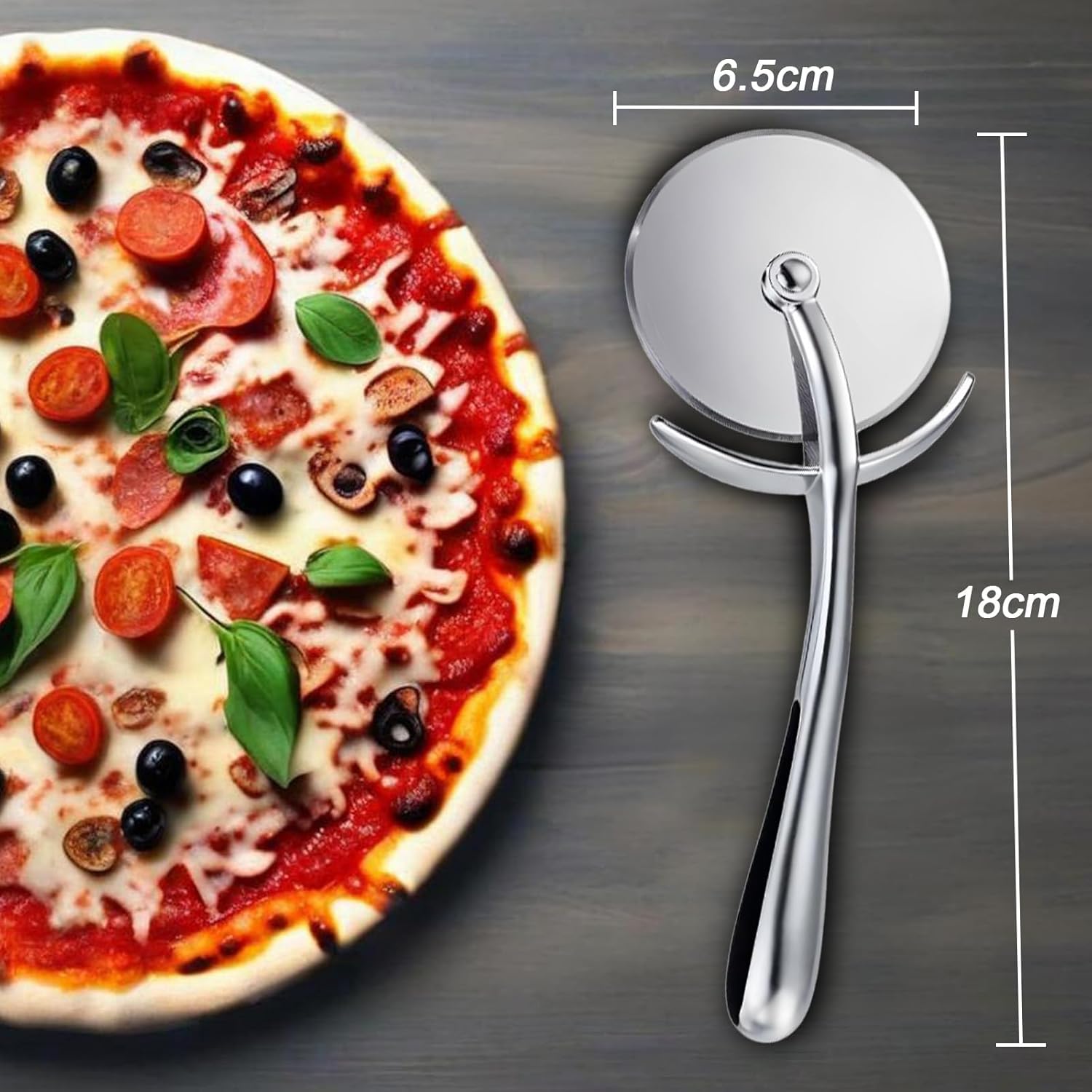 Thumbnail 1 de SURFOU Cortador de Pizza🪓, 6,5 cm, Acero Inoxidable, Lavavajillas