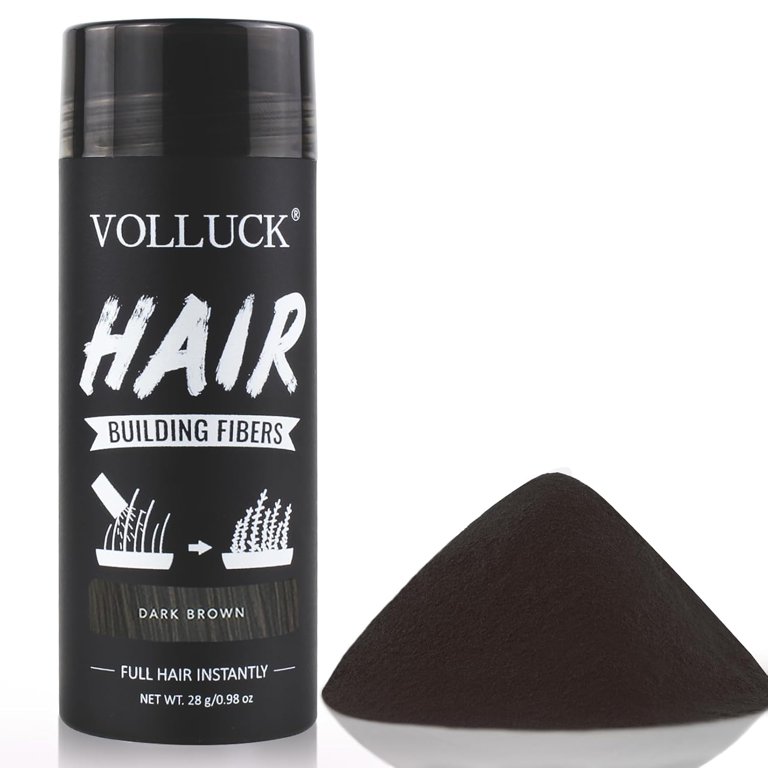Detalle de VOLLUCK Streuhaar 28 g Dunkelbraun — Haarverdichtung