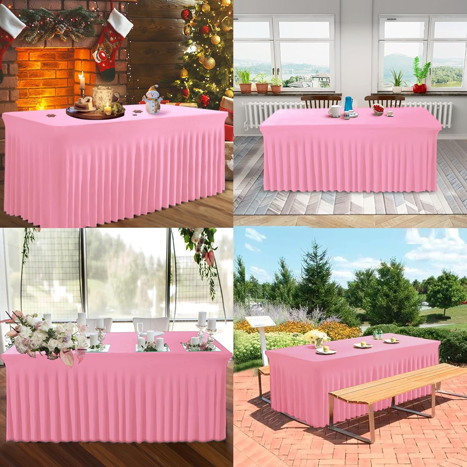 Thumbnail 5 de BDDC Table Skirts 6ft 2-Pack Pink 🍽