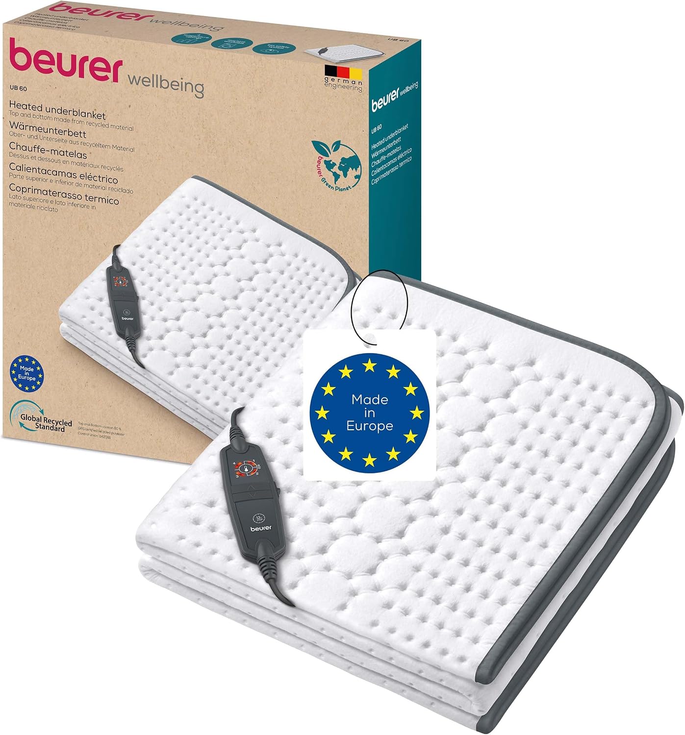 Detalle de Beurer Scaldaletto UB 60 Green Planet coprimaterasso termico 4 livelli 🌡