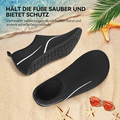 Detalle de VOLHAL Wasserschuhe Herren Damen – 787BK39EU, Unisex-Strandschuhe, Schnell trocknend und rutschfest