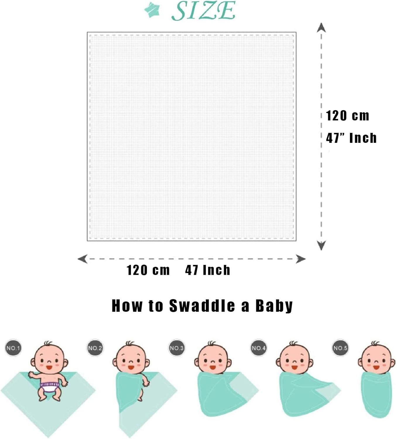 Thumbnail 1 de SGAVAHSG Large Muslin Swaddle 120 x 120 cm