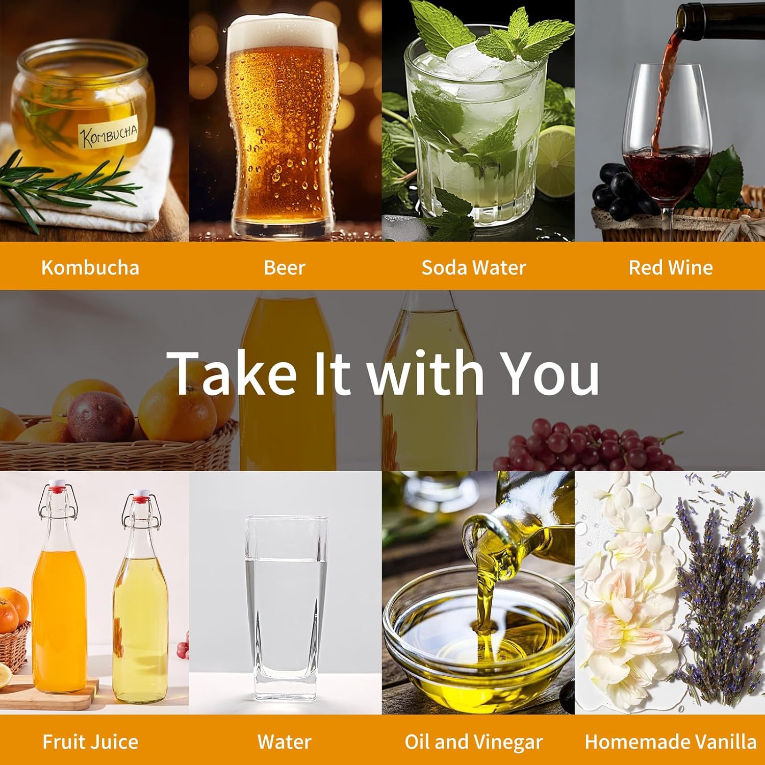 Thumbnail 5 de 8 Set 16 OZ Swing Top Glass Bottles with Airtight Caps – Perfect for Home Brewing, Kombucha, and More