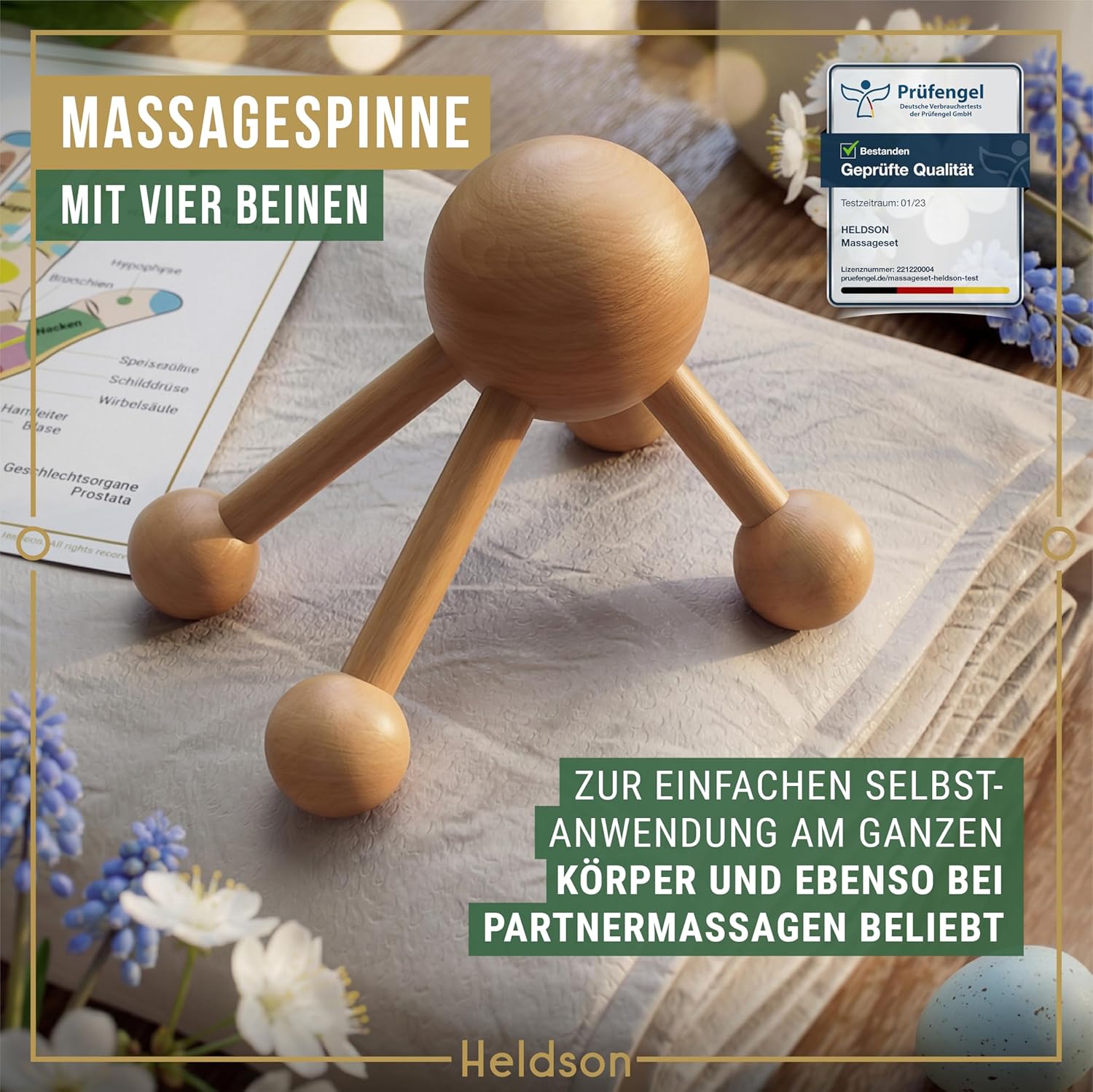Thumbnail 6 de HELDSON Premium Massage Set Holz 6 Teile