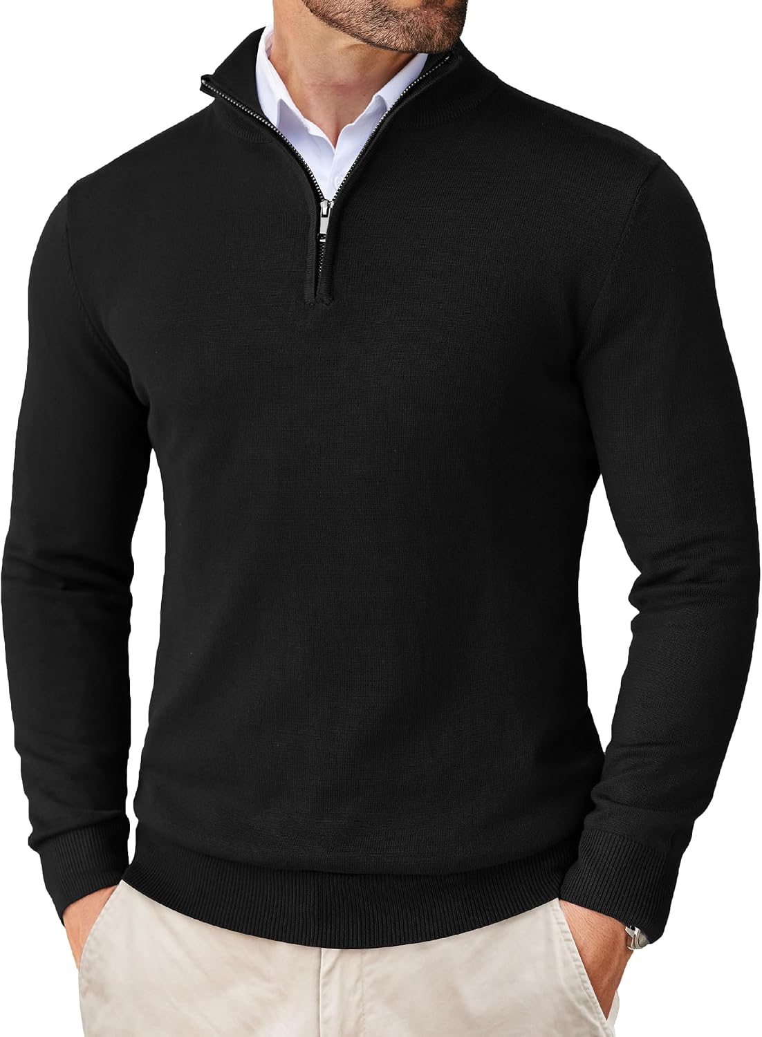 Detalle de COOFANDY Quarter Zip Jumper