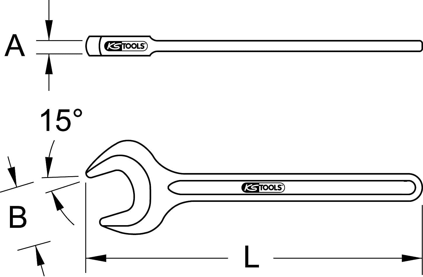Thumbnail 2 de KS Tools 517.0546 Clé à fourche simple brunie 46 mm