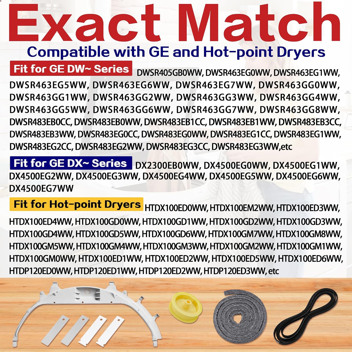 Thumbnail 4 de Surqia WE49X20697 Dryer Repair Kit with WE12X83 Idler Pulley and Belt