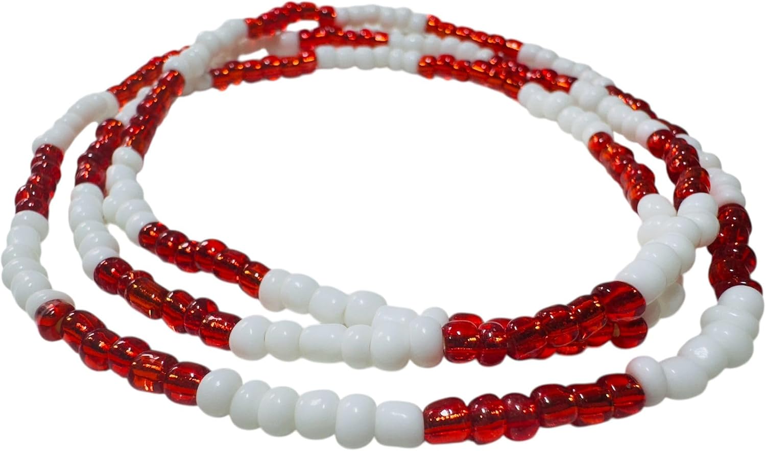 Detalle de Collar de Shangó (Chango) artesanal yoruba para santería y uso ritual
